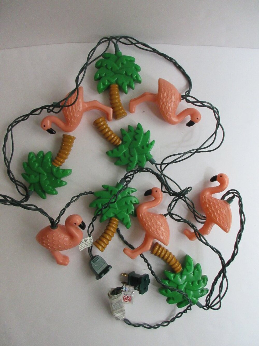 Flamingo & Palm Tree String Lights 8.5' Tropical Patio Party Tiki Decor WORKS!